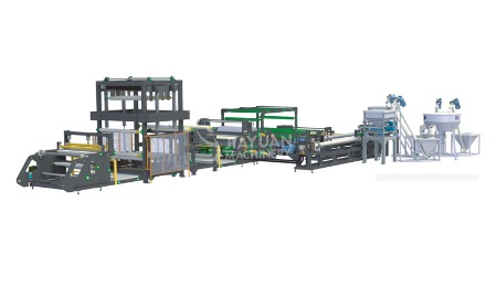 machine de revêtement par extrusion double vis double face